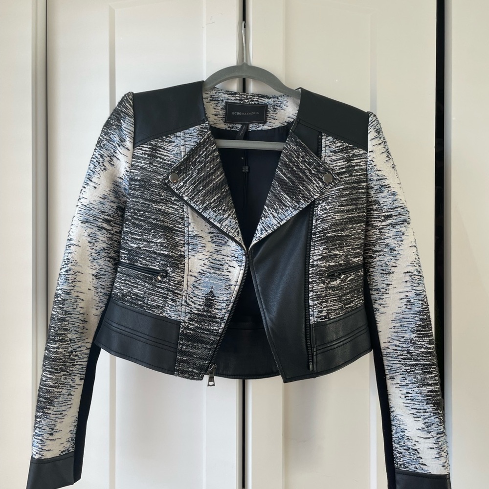 BCBGMaxAzria Monochrome Leather Jacket